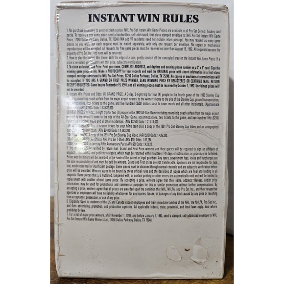 1991-92 Pro Set Series 1 Hockey Factory Sealed Wax Box 36 Packs (English) SEALED - Picture 6 of 6